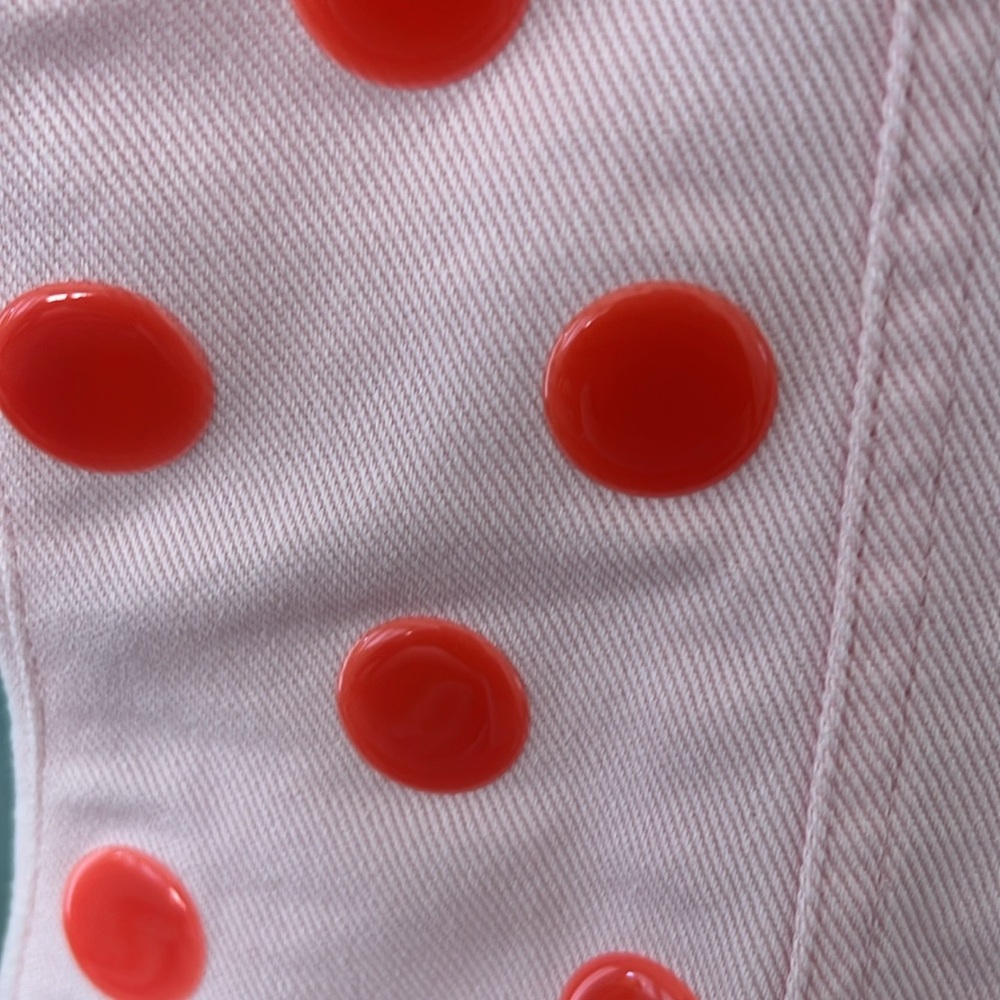 Area Star Pink Polka Dot Denim Dress - Picture 8 of 8